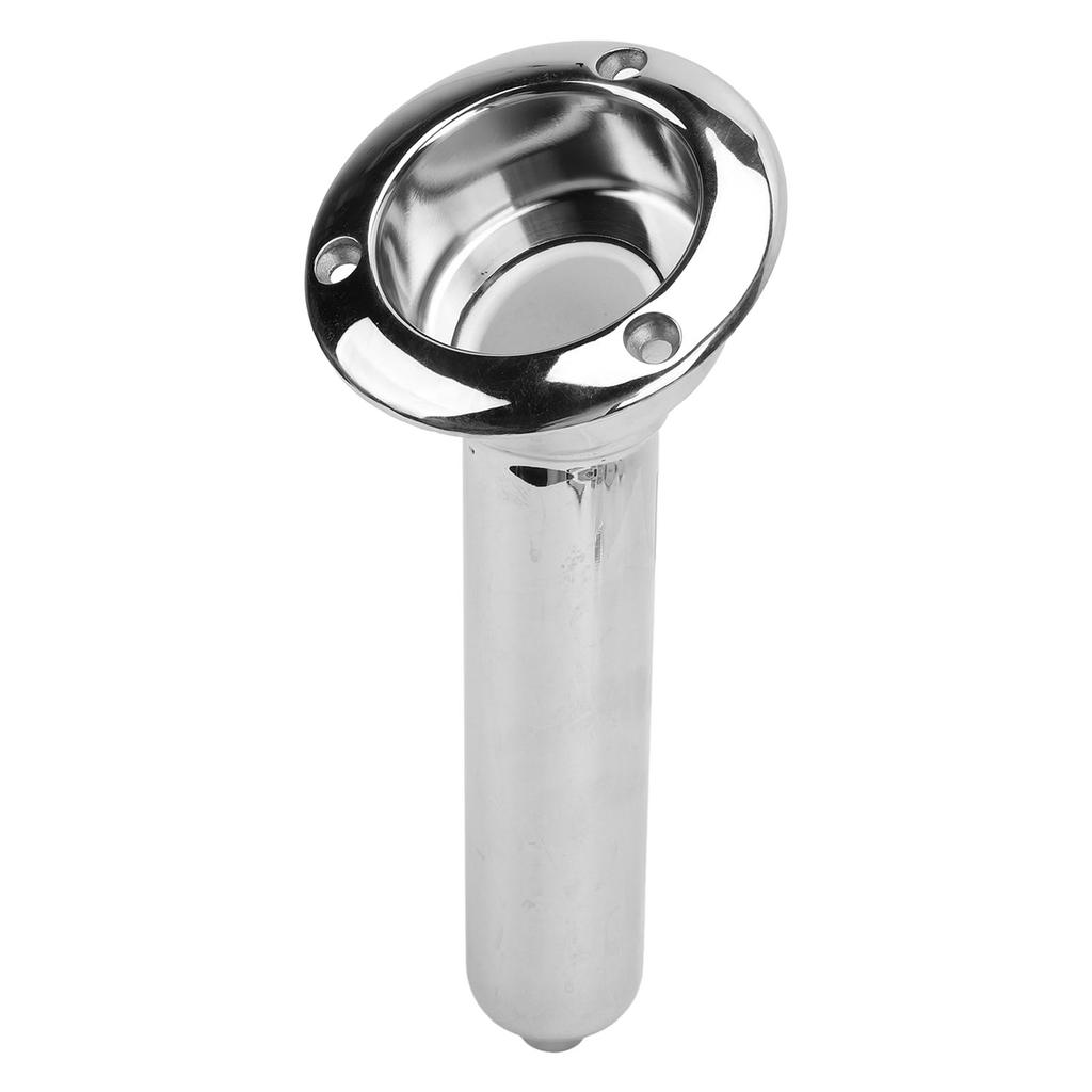 2 in 1 Boat Fishing Rod Cup Holder Stainless Steel Strong Structure 280mm Round Top Cup Holder for Yacht Ship 30 Degrees