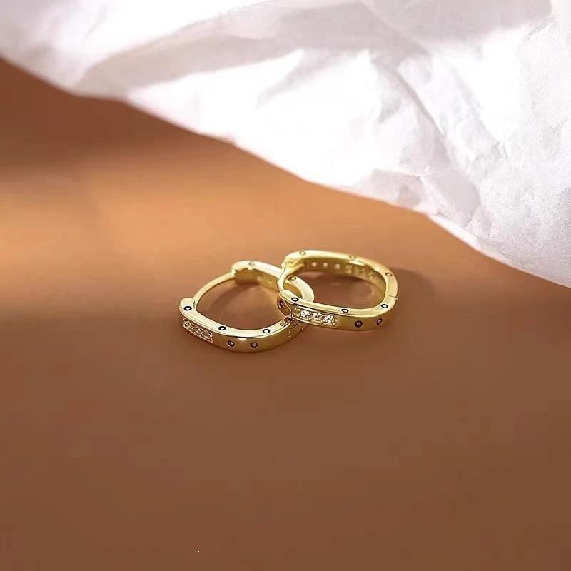 925 Sterling Silver Hoop Earrings - Women's High-End Luxury 2023 Niche Design Studs