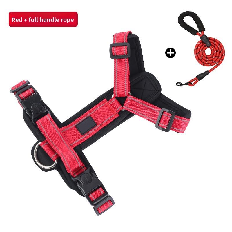 A Comfortable, Breathable and Wear-resistant I-shaped Dog Leash for The Large Dog's Chest and Back To Prevent It From Breaking Free