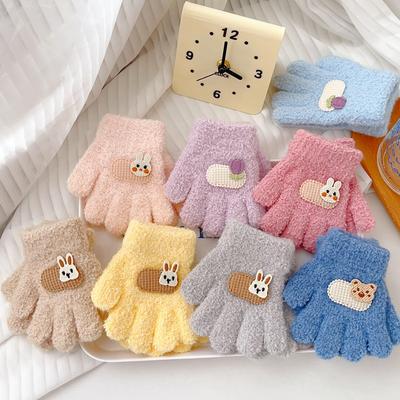 1-3A Nuovi Guanti per Bambini Cartoni Animati Autunno e Inverno Caldi Spessi Adatti per Bambini e Bambine Neonati Piccoli Guanti a Cinque Dita