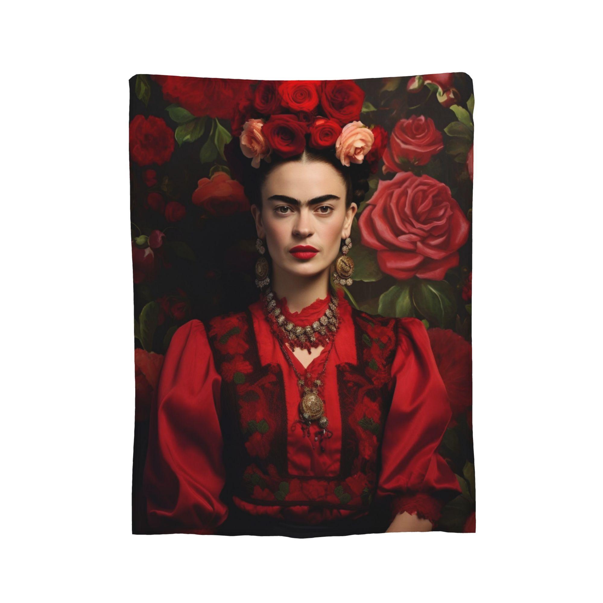 

F-Фріда Кало Дизайн Покривало Фланелевий Плед Літня Кондиціонована Декорація М який Теплий Покривало, 50x60in