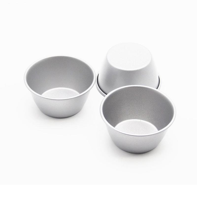Mini Cup Shape Smooth Plain Aluminium Alloy Bakeware, Cheese Pie Pan, Jelly Tart Mold, Cupcake Tin for Oven, 10Pcs, 5.2cm