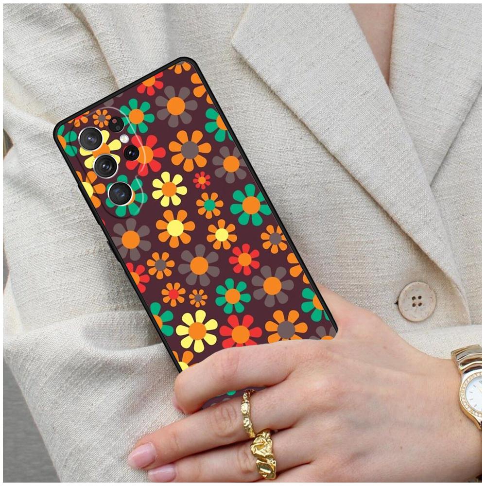 Hippie Daisy Tie-dye Flower Peace Cell Phone Case for Samsung Galaxy S26 Ultra S25 S24 S23 S22 S21 S20 Note10 Cover