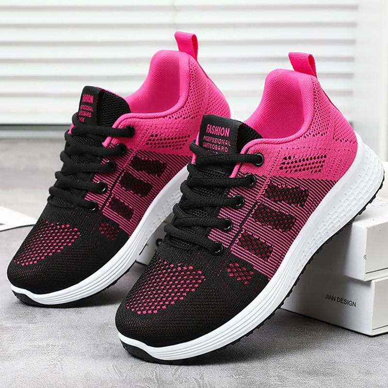 

Women s Fashion Knitting Platform Sneakers Lightweight Breathable Running Shoes for Women Mix Color Lace Up Casual Sports Shoes 36 чорний