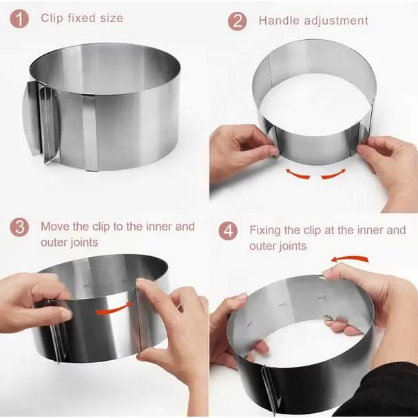 Adjustable Cake Cooling Rack Baking Decorating Rotating 2 Handles 16-30cm Adjustable 15cm Height TopBazar