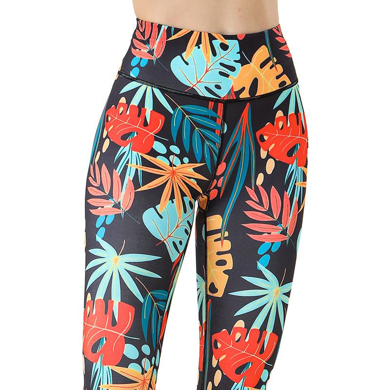 Spring and summer new yoga pants women's quick-drying hip-lifting printed dance fitness pants sports leggings