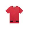 Off-White Camiseta de Manga Curta X Champion Co-Branded com Bainha Destruída Masculina Tops Vermelho OMAA029S188740502010