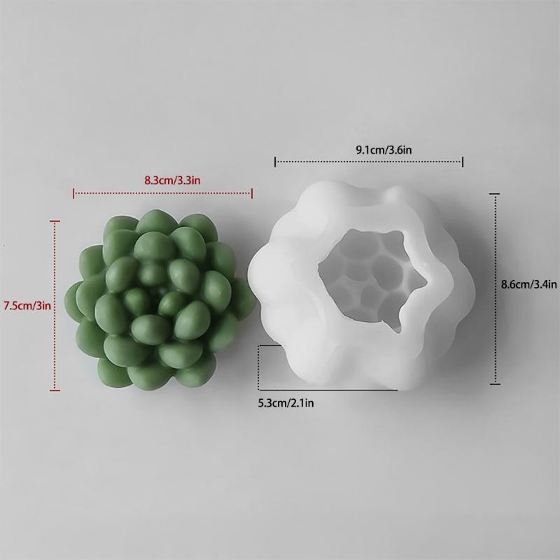 DIY Geometric Silicone Mold Succulents Shape Concrete Moulds Realistic Craft Molds Resin Moulds for Hand-Making Candle