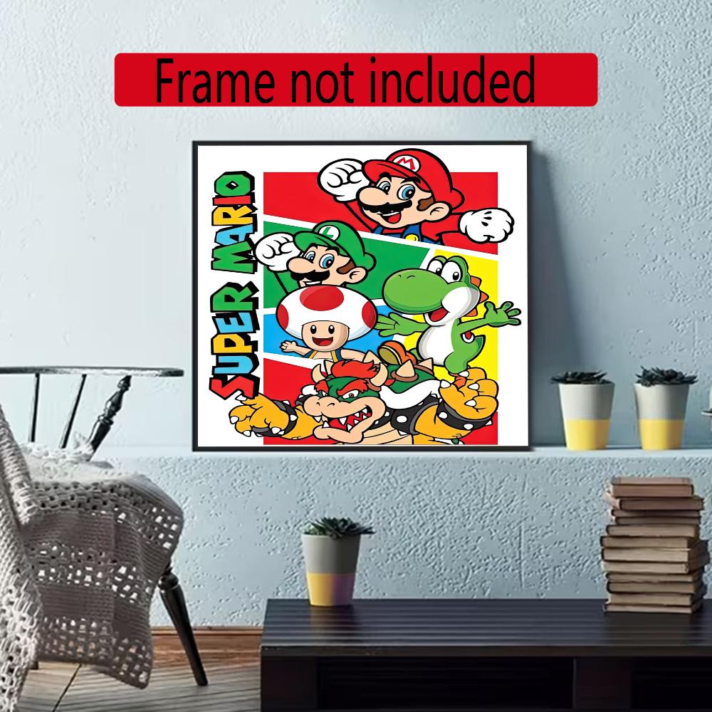 Mario 5D Diy Diamond Painting Round Diamond Mosaic Suitable For Beginners Diamond Painting Rhinestones Gift Frameless
