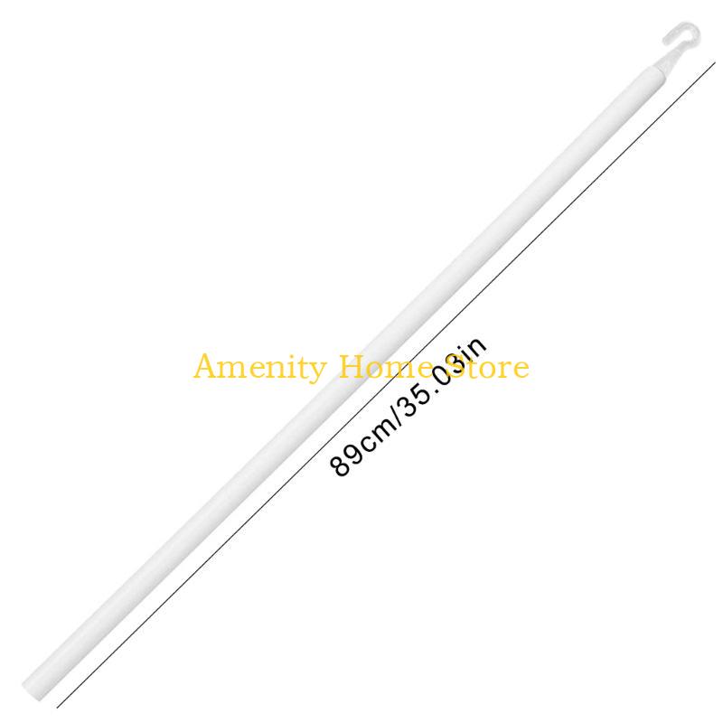 F26C Window Blind Wand Replacement with Hook and Handle Vertical Blind Stick for Smooth Operating Plastic Curtain Pull Rod
