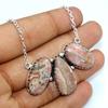Exclusive Rhodochrosite 925 Silver Plated Necklace 17" Party Theme Jewelry W3Z28