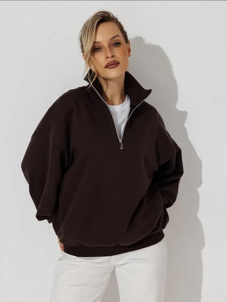 European & American Style Versatile Zipper Hoodie - Autumn/Winter Casual, Warm, Thickened for Women