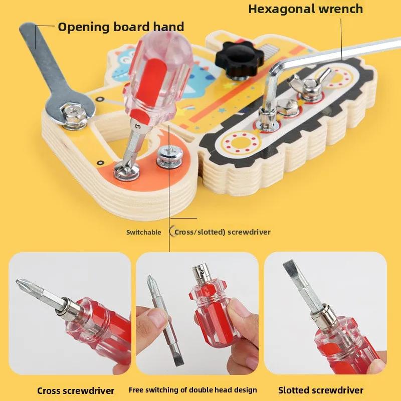 Non-Toxic Montessori Screw Driver Board Educational Sensory Toy Preschool Wooden Toy Wooden Educational Toys Fortoddler Skill Learning Toy