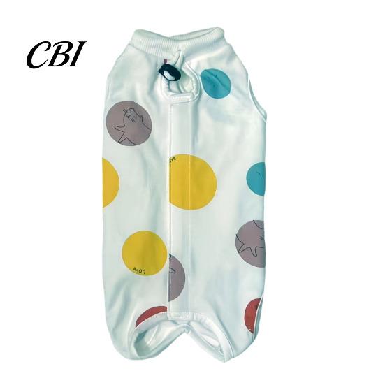 Cat Recovery Suit Suit, Soft Cotton Clothing, Cute Cartoon Print Four-Leg Clothes, Lightweight Wear After Surgery Apparel for Female Male Cats