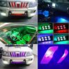 2X Auto Interior Decoration LED T10 W5W Atmosphere Car Light RGB Remote Controller Colorful Reading Door Side Marker Tail Backup