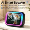 AI Smart Speaker with Bluetooth Call Voice Assistant Alarm Clock Weather Display Night Light Music Story Player For Perfect Gift