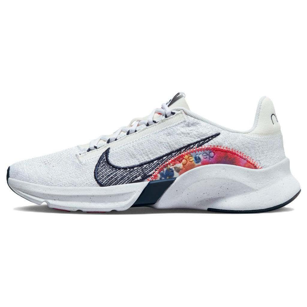 Nike SuperRep Go 3 Flyknit Next Nature Paint Smudge Women Sneakers White Summit-White Bright-Crimson DH3393-103