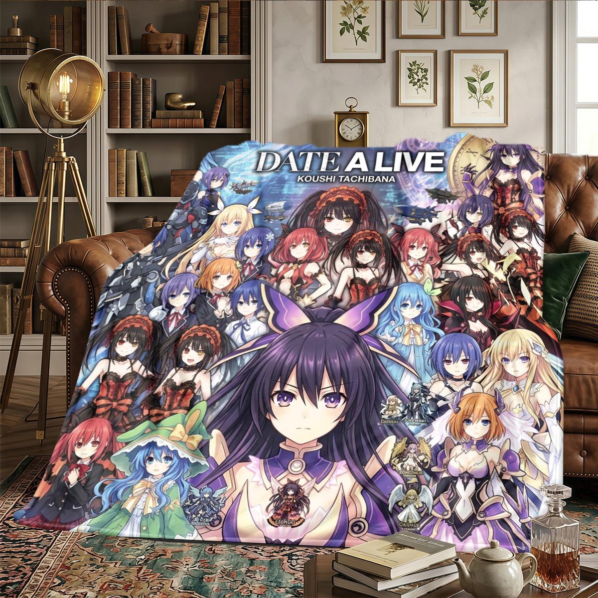 Date A Live Flannel Blanket Warm Comfortable Printed, For Bedrooms, Travel -HE15 75x90cm