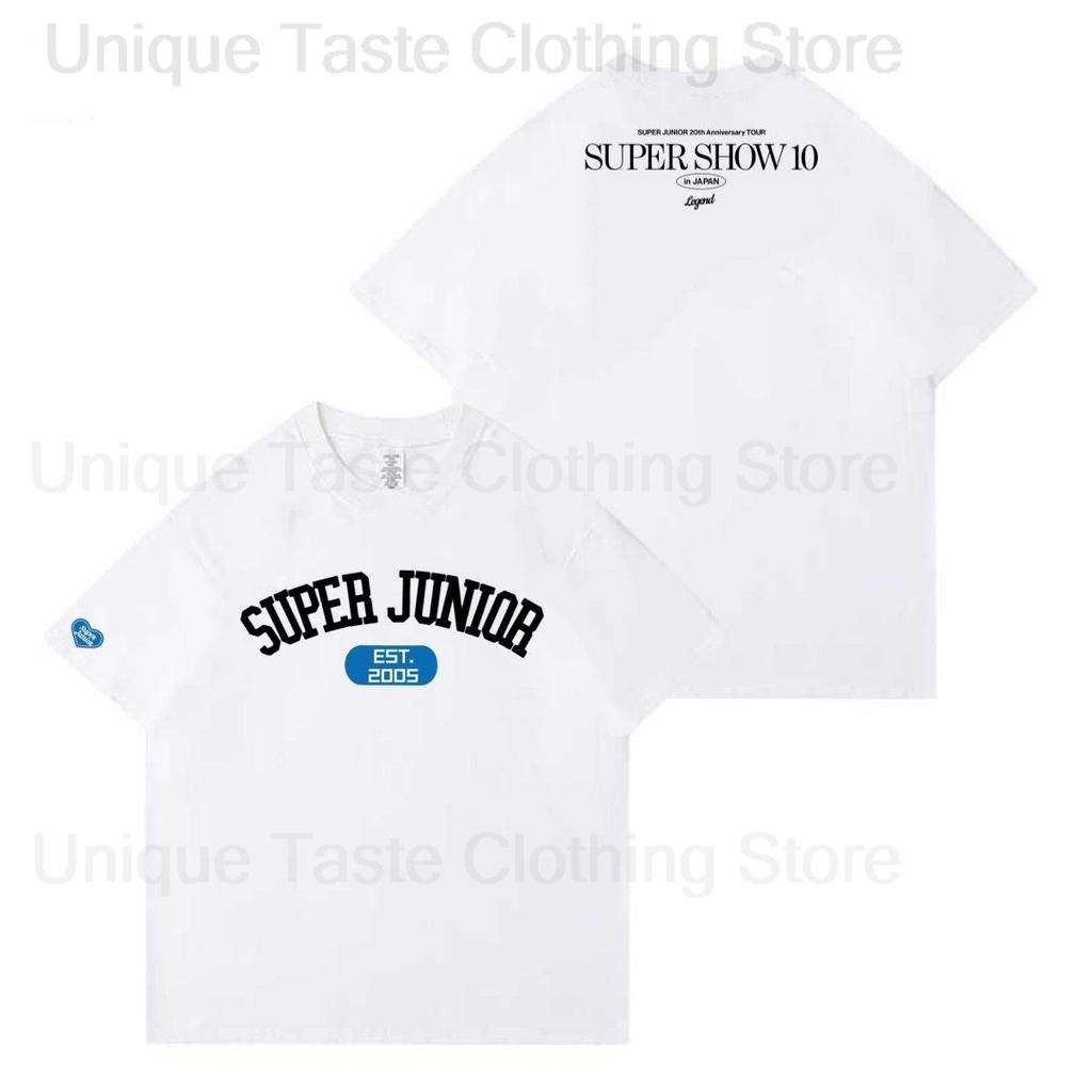 Super Junior Super Show 10 T Shirt Kpop SuperJunior 20th Anniversary Tshirt Unisex Women Summer Loose Cotton Short Sleeve Tee Tops