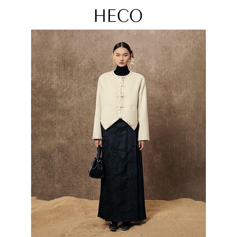 HECO Pearl Shell New Chinese Style Wool Blend Coat