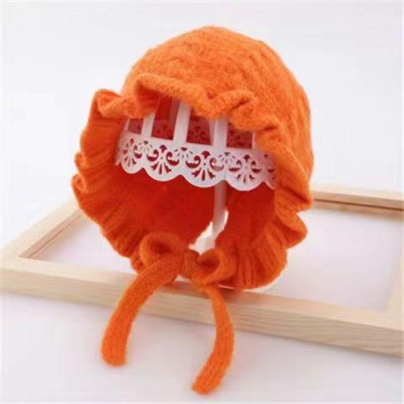 Newborn baby hat autumn and winter super cute baby 3-12 months children's ear hat wool knitted hat