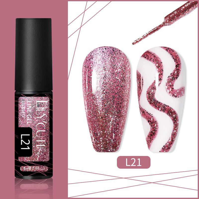 A Full Set Of Elastic Brushed Glue, Nail Art Fluorescent Pull Line Hook Glue, Painted Diy Manicure Phototherapy Nail Polish Glue