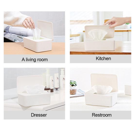 Household Dustproof Wet Wipe Storage Box Paper Tissue Storage Organizer Case