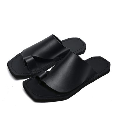 Summer Outdoor Beach Casual Leather Slippers Tha Aret Anti-slip Anti-odor Minimalist Shoes Men Comfy Soft Bottom Sandals