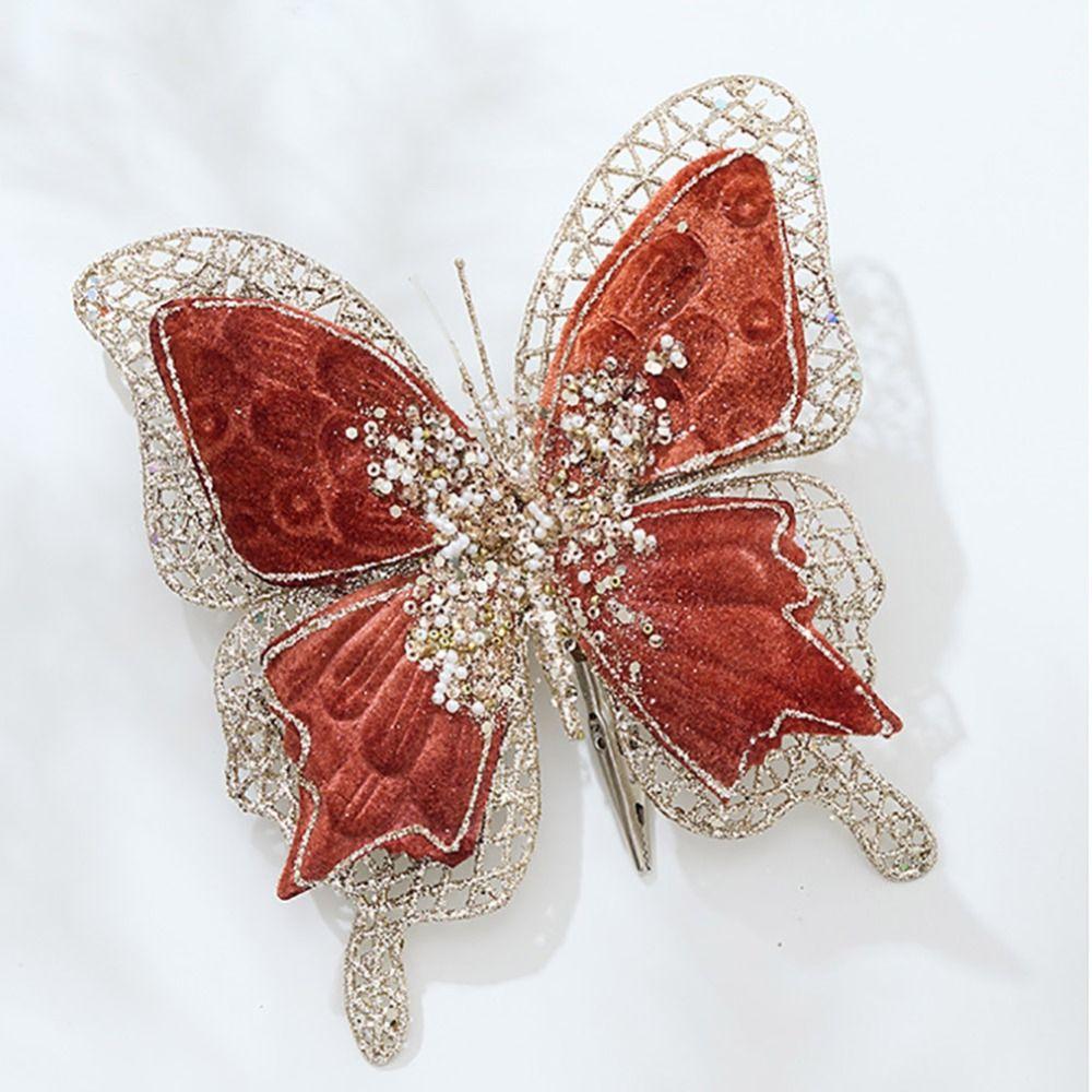 Fabric Fabric Glitter Butterfly Butterfly Hanging Decoration Christmas Tree Decoration  Festival