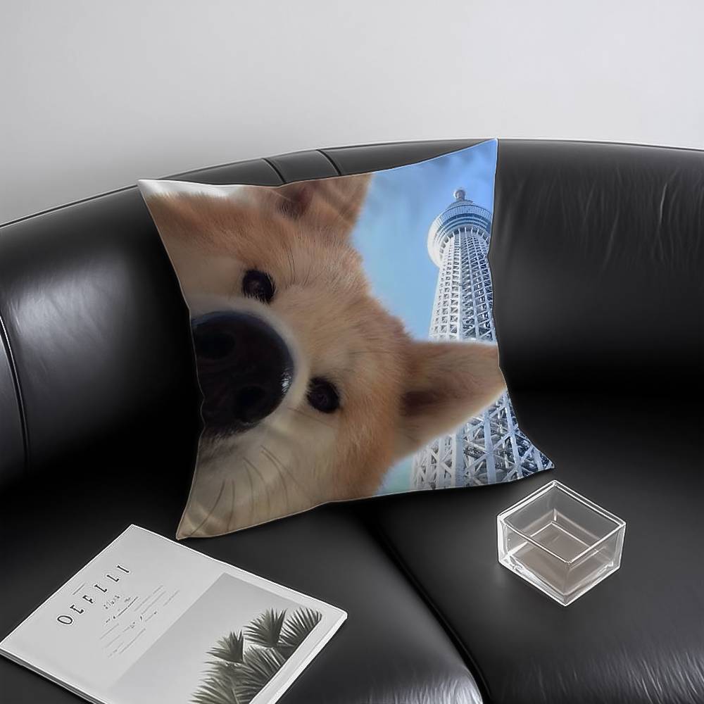 Cute S-shi-ba Inu-us Pillow Case Anti-dustmite Invisible zipper Sofa Bed