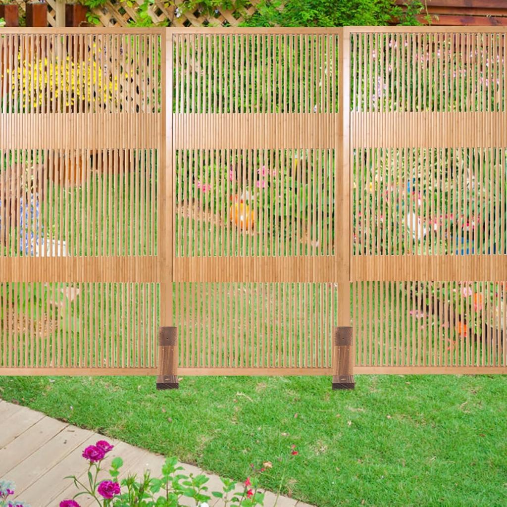 Milisten Room Divider Support Feet 2pcs Garden Fence Wood Garden Fencing Wooden Triangle Picket Fence Base Wooden Garden Trellis Stand Privacy Screen