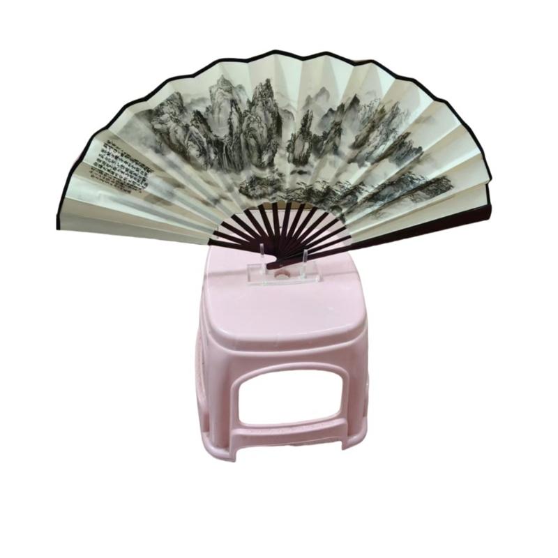 2 Piece Clear Acrylic Fan Holder Shelf With Sturdy Stable Design Elegant Fan Organizers For Collectibles Organization