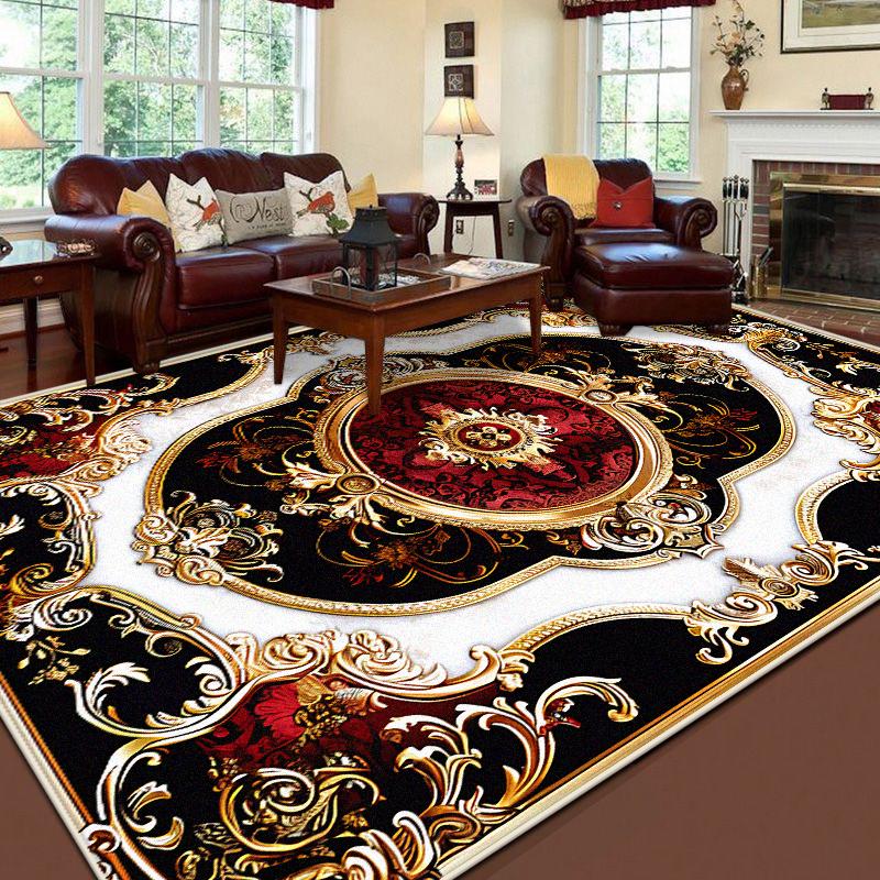 Retro Luxusní Měkké Koberce do Obývacího Pokoje Evropská Dekorace Pohovková Zóna Protiskluzové Podložky na Podlahu Ložnice Nádherný Koberec Přizpůsobitelný