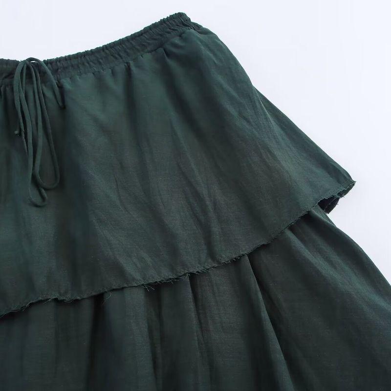 Kaslead New Women Clothes Western Style Fashion Simple Laminated Decoration Midi Dress 8699209 529