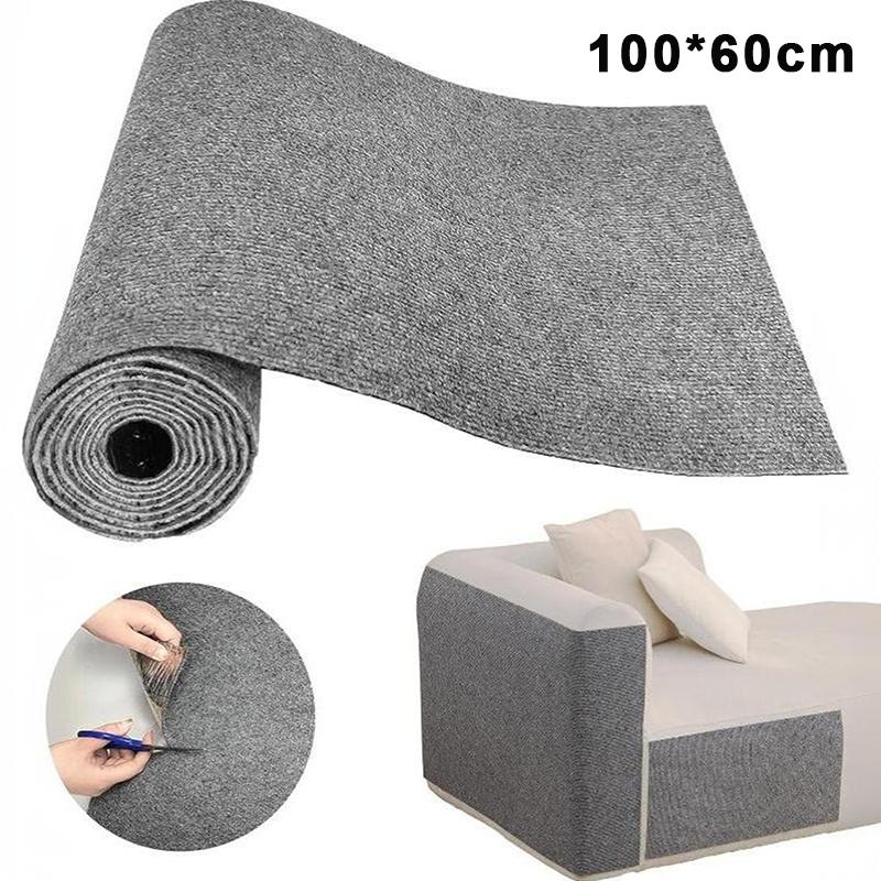 Light Grey Cat Scratch Mat Self Adhesive Carpet Roll Wear Resistant Cat Scratcher Pad For Sofa Furniture Wall Protection