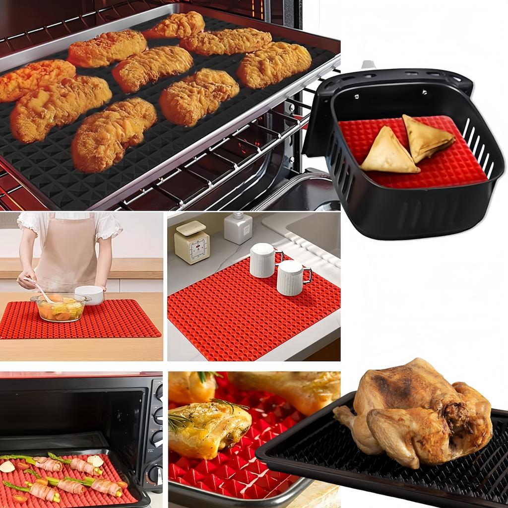 Silicone Large Size Non-Stick Pyramid Cooking Mat for Baking, Microwave Oven, and Pastry - Easy Cleanup and Durable