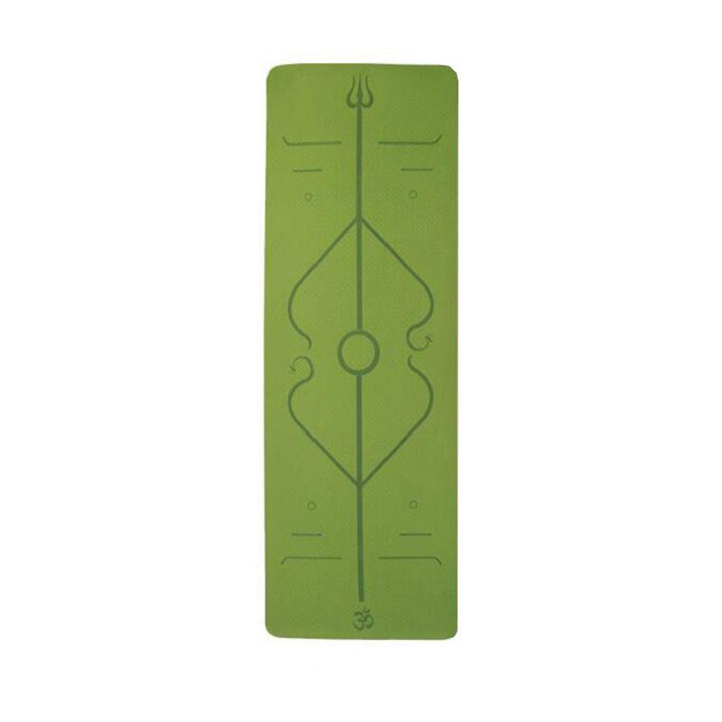 

Yoga Mat 6mm Position Line Non Slip Carpet Mat Beginner Fitness Environmental Green