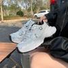 Leather dad shoes women's 2025 spring new thick-soled versatile breathable polish outdoor casual sports shoes running shoes tide