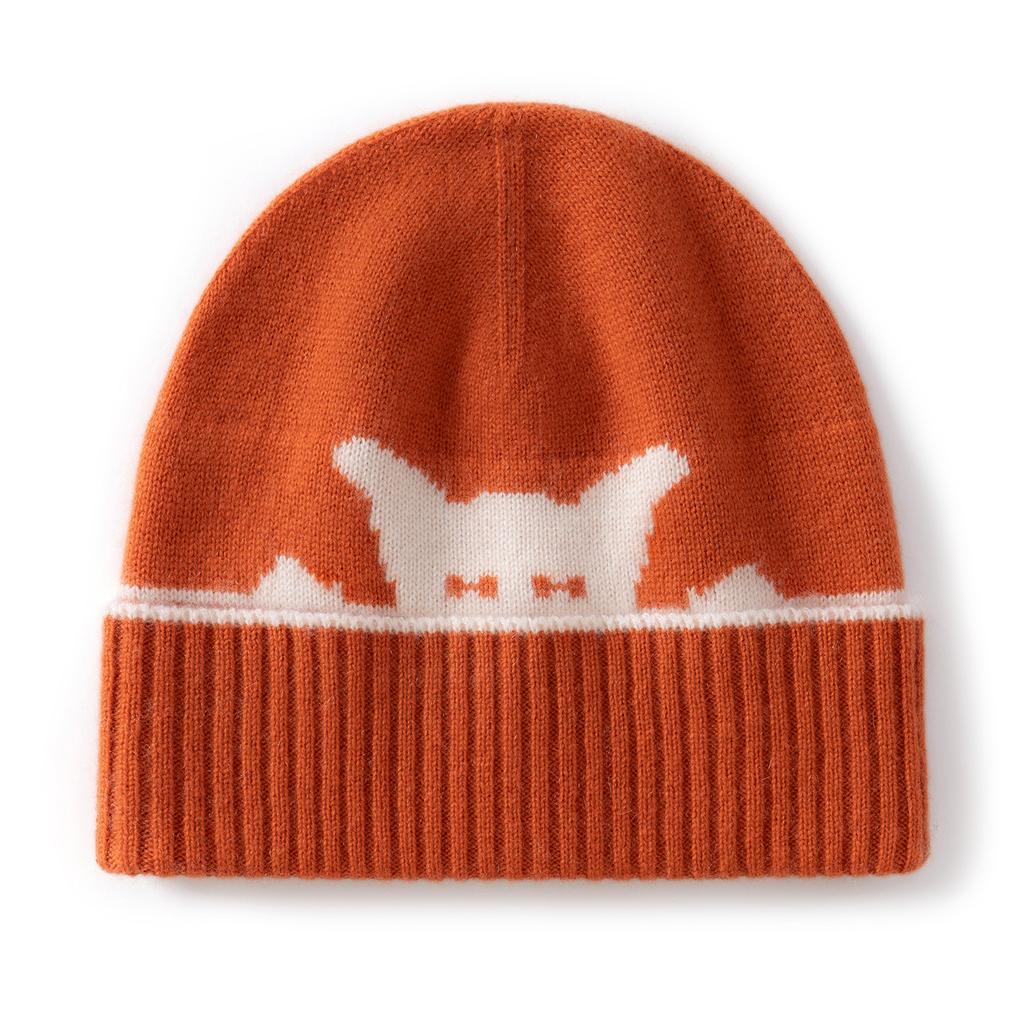 Double-layer double-sided% cashmere hat Warm knitted ear protectors Unisex cashmere hat spot