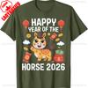 Happy Chinese of The Horse Hello 2026 Lunar New Year Graphic TShirt High Quality Crewneck Cotton Fashion Loose Casual Style Tee