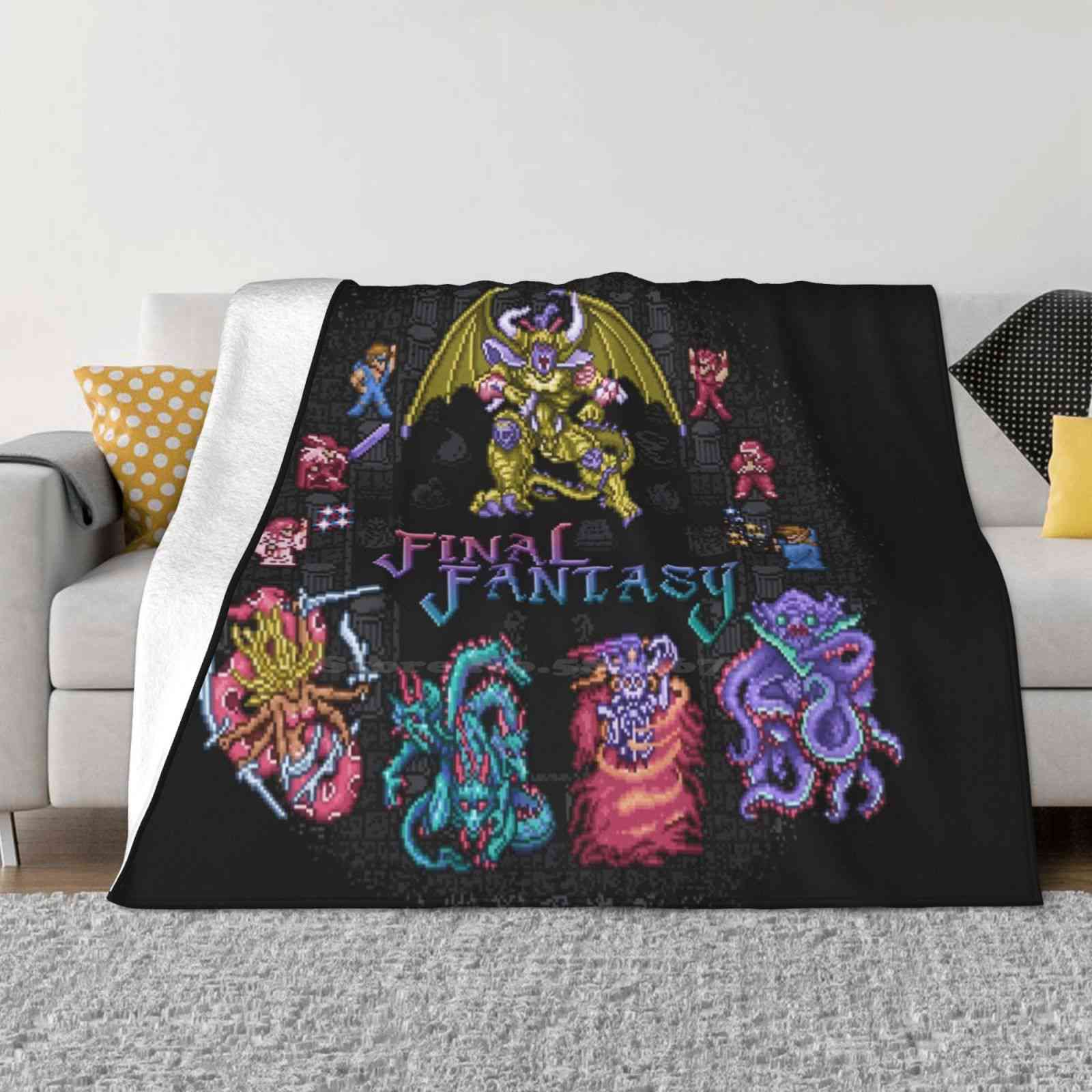 Fantasy Final All Sizes Soft Cover Blanket Home Decor Bedding Final Fantasy Retrogaming 8Bit 8 Bit Pixels Pixel Art Pixelart 30x40in