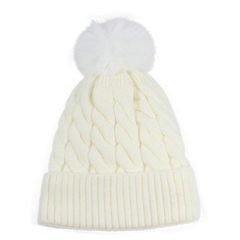 Autumn and Winter New Wool Hat Women's Knitted Hat Twist Pattern European and American Fashion Velvet Thickened Winter Warm Hat