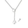 Retro Hip-hop Simple Peach Heart Versatile Necklace for Men and Women Couples