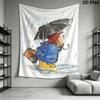 Paddington Bear Wall Tapestry Aesthetic Wall Hanging Printed Fabric Blanket Decorative Tapestries for Bedroom Living Room Home Decor