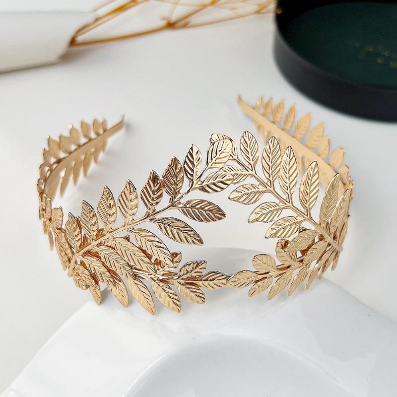 Bride Leaf Hairband Party Metal Leaf Hair Accessory Elegant Crown Headband Leaf Hairpin