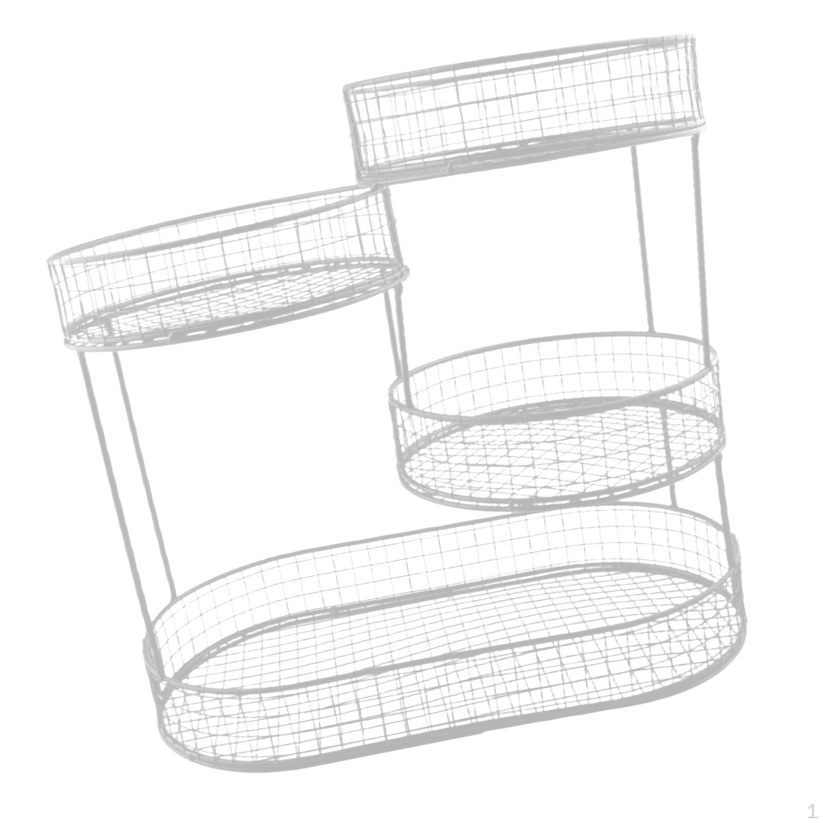 

4-слойная корзина для фруктов, кухонная стойка для столешницы, многофункциональный держатель, металлическая сетчатая подставка для фруктов и хлеба белый