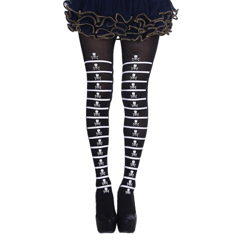 Women Sexy Tights Skinny Stockings Patterned Tights Thigh High Elastic Socks Halloween Leggings Pantyhose