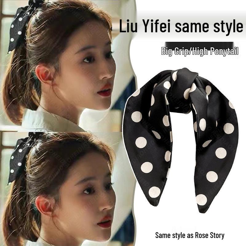 Liu Yifei Rose-Themed Bow Claw Clip for Women 2024
