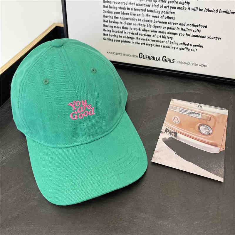 

You Letter Baseball Cap For Women Men Spring Autumn Breathable Sunshade Casual Style зелёный