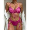 Glitzer Funkelnd Falten Träger Bikini Damen Bademode Weiblicher Badeanzug Zweiteiliges Bikini-Set Badesachen Badeanzug Schwimmen